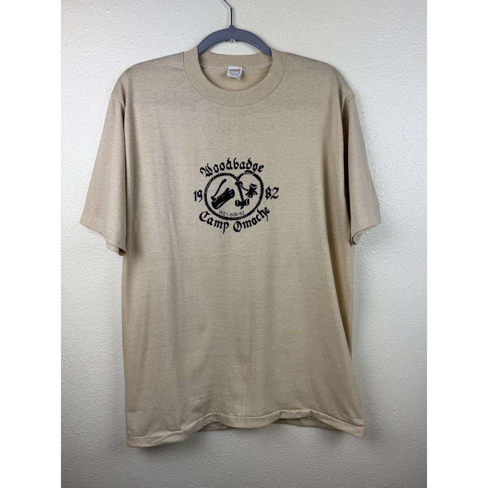 Vintage 1982 Boy Scouts Wood Badge Camp Omache WA T Shirt XL Single Stitch USA